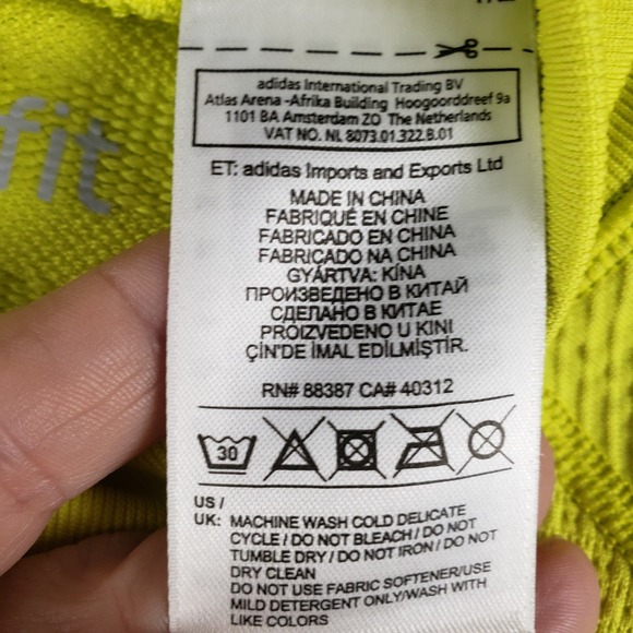 Adidas Men's L Techfit Climaheat Compression Shirt Bright Chartreuse Green - Picture 7 of 14